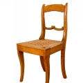 Krēsls vēlīna bīdermeirea stila formās ar pītu sēžamo daļu, darināts Latvijā ap 1850. gadu. TMR 24153