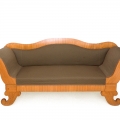 Sofa ar jūraszāļu pildījumu bīdermeiera stilā, izgatavota Latvijā 19. gadsimta 30.-40. gados. TMR 24324