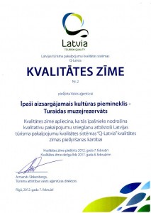 Знак качества Латвийских туристических услуг „Q-Latvia”