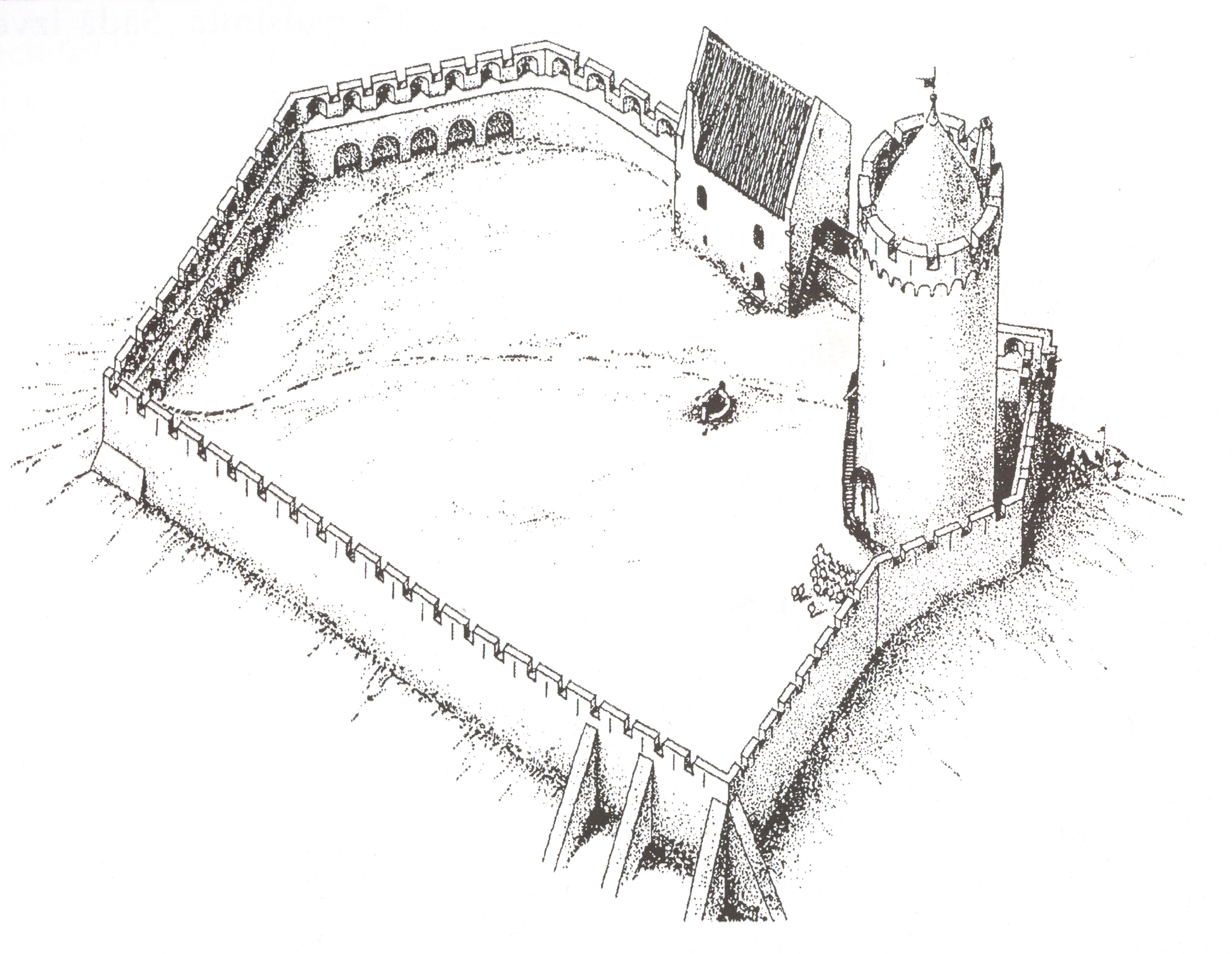 Turaidas pils 13. gadsimta pirmajā pusē. Gunāra Jansona rekonstrukcija