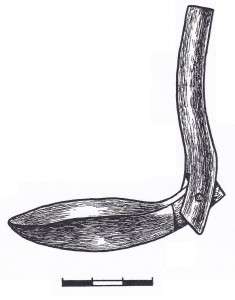 Turaidas pilī atrasta salokāmā kaula karote. Zīmējums no TMR krājuma