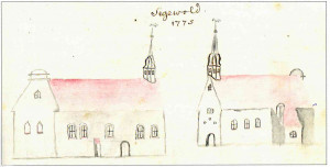 Siguldas baznīca, 1775. Gustava Bergmaņa zīmējums